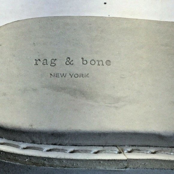 Rag & Bone Seldon Leather Sandal Slide blk wht Sz6 - Picture 9 of 9